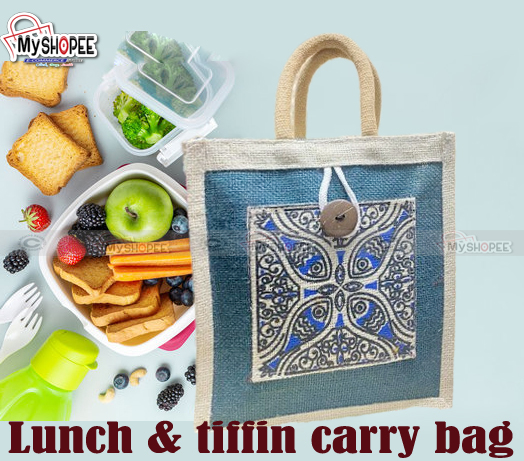 Picture of Lunch Bag Tiffin Bag Hotpot bag for Men Women Big chamber Bag hand bag tiffin carrier bag Tiffin Box Bag Kaporer bag Handicrafts Bag