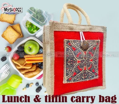 Picture of Lunch Bag Tiffin Bag Hotpot bag for Men Women Big chamber Bag hand bag tiffin carrier bag Tiffin Box Bag Kaporer bag Handicrafts Bag