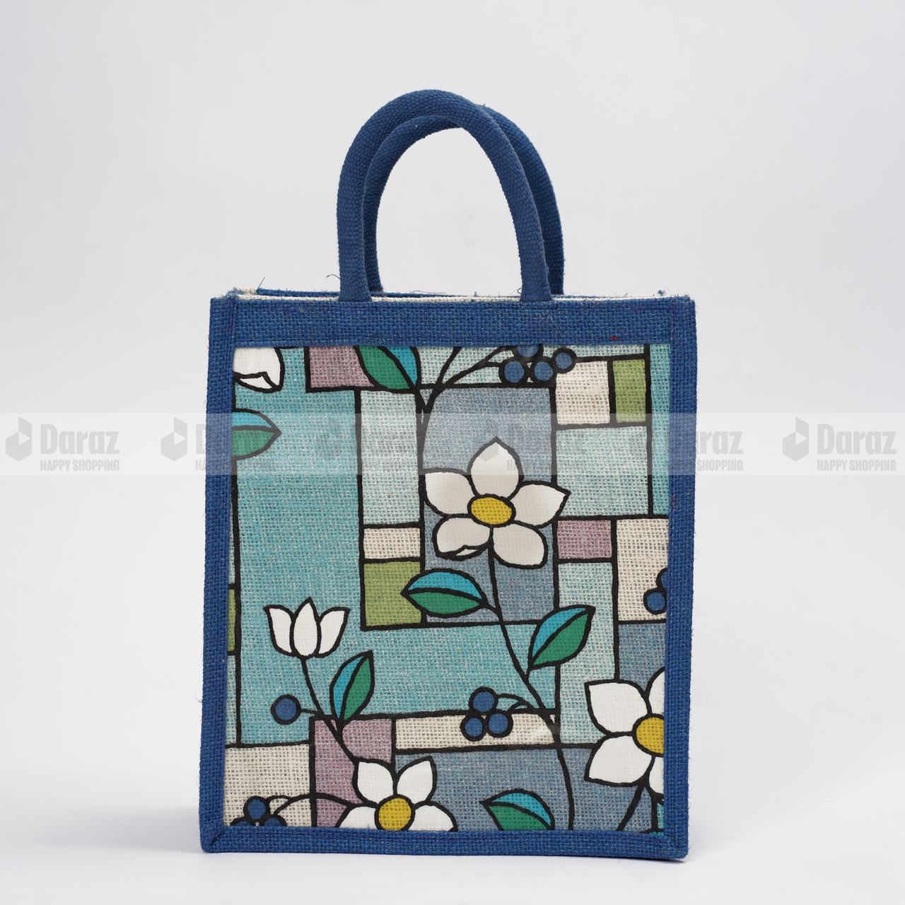 Picture of Jute Fabric eco frindly home  made Lunch / tiffin Carrying Bag with soft handle