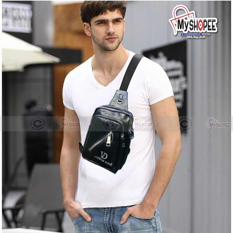 Picture of Pu Leather Premium cross body bag for Men Louiswill Sport Cross Body Bag for men myshopeebd Chest Bag Fashion New Solid Color Men Chest Bag Outdoor Casual Fashion One Shoulder Crossbody Bag
