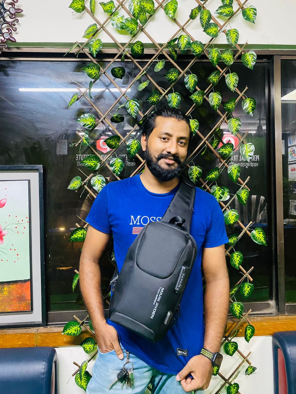 Picture of Mark Ryden Fan's made addition Men's Shoulder Bag Waterproof Oxford Cross Body Double Layer Zipper Bag High-Capacity Travel Phone Pouch Fashion Bag made in bangladesh