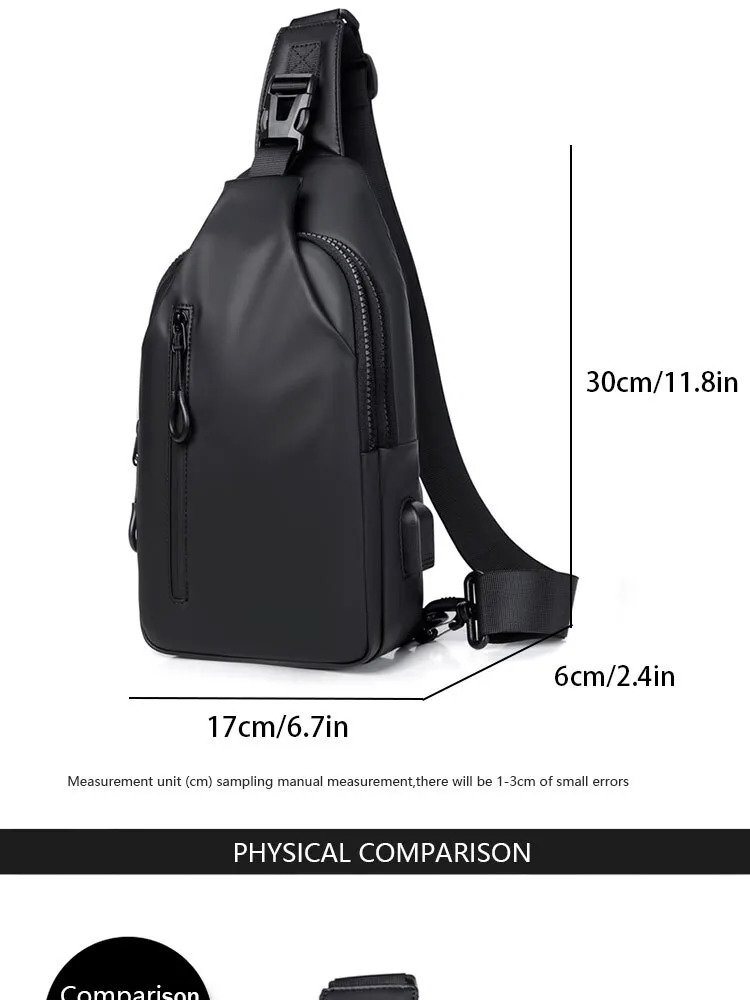 Picture of Men's Shoulder Bag Waterproof Oxford Cross Body Double Layer Zipper Bag High-Capacity Travel Phone Pouch Fashion Bag MyShopeeBD