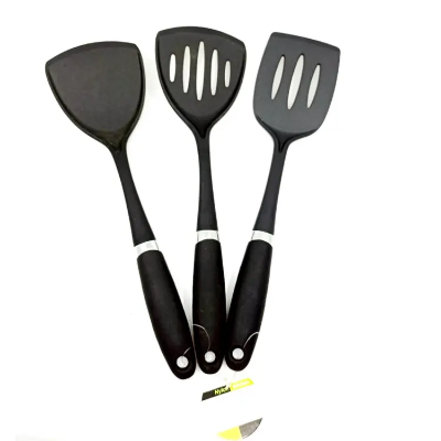 Buy Silicone Non Stick Spoon Premium Quality-Black-3 Piece Set  at Best Price in Bangladesh