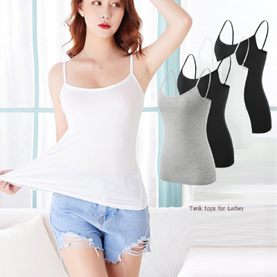 Picture of 2 Pack Black and white Active Basic Women's Seamless Tank Tops Inner wear.