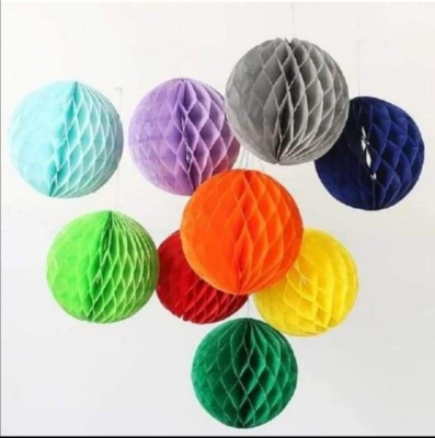 Picture of Paper Balls for Decoration/Paper Honey Balls/Honeycomb Balls Colorful/Honeycomb Lantern Paper Balls-6pc