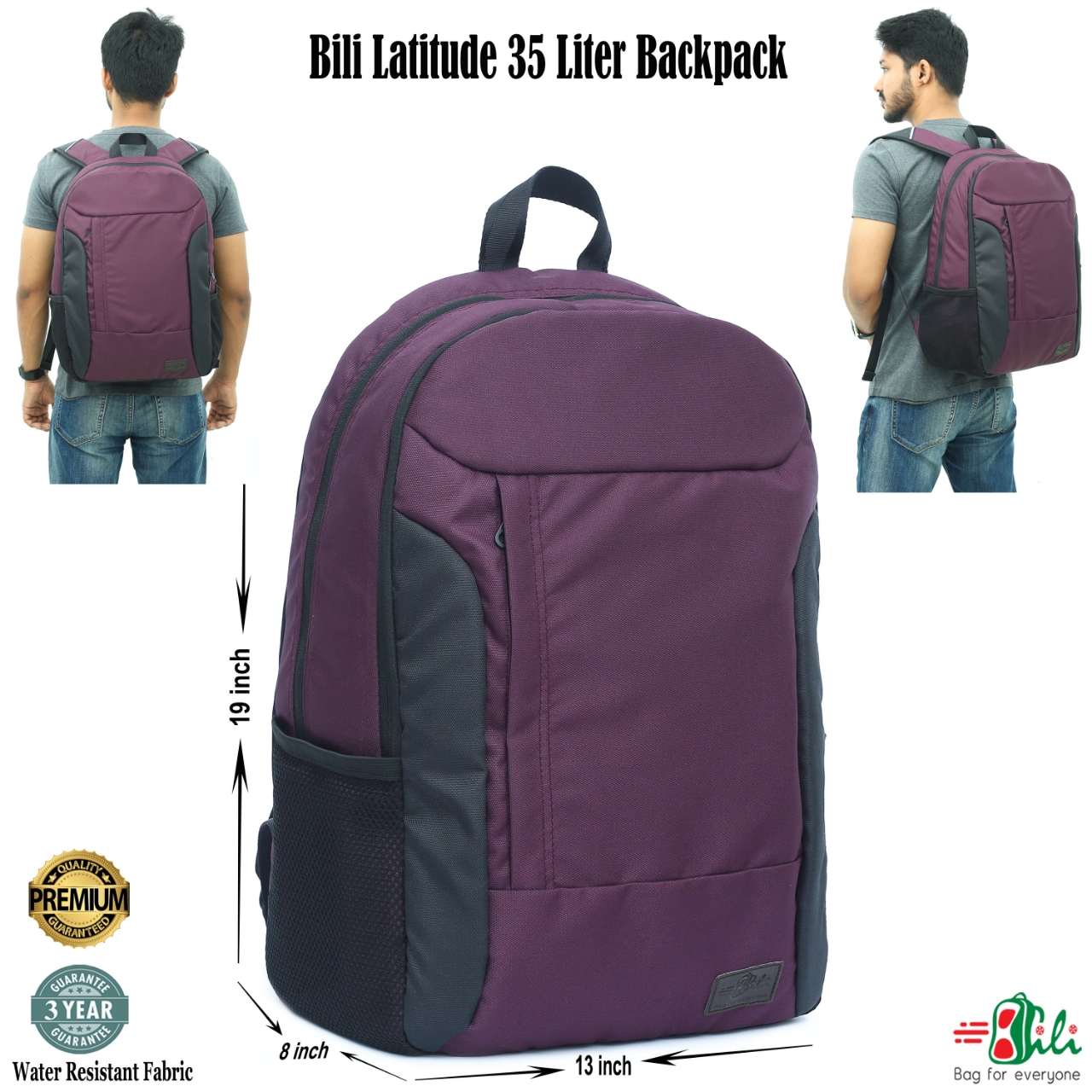 Picture of Bili Online Latitude 35 Liter Backpack Office Backpack School Bag College Bag Tourist Backpack
