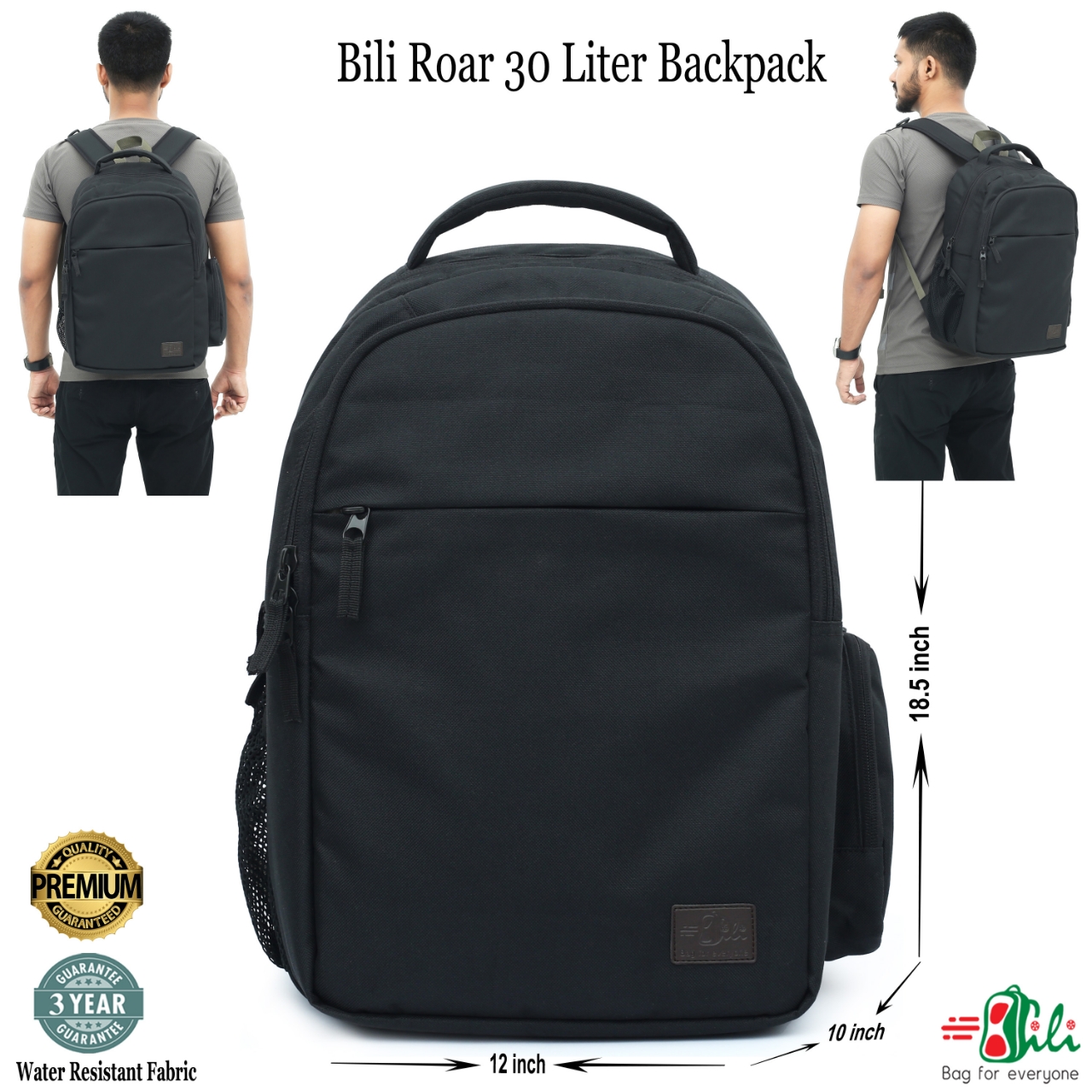 Picture of Bili Online Premium Travel Backpack ( Large Size 30 Liter)-Waterproof Backpack-School Bag-College Bag-Office Bag-Backpack-Laptop Bag-Biker Backpack-Premium Backpack