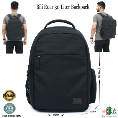 Picture of Bili Online Roar Premium Backpack ( Large Size 30 Liter)-Waterproof Backpack (Matte Black) Backpack School Bag College Bag Office Bag