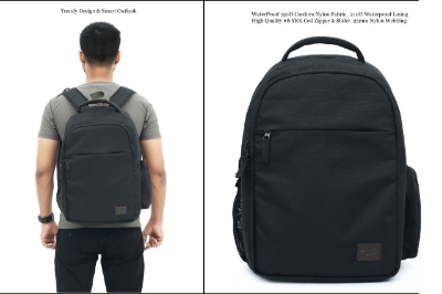 Picture of Bili Online Roar Premium Backpack ( Large Size 30 Liter)-Waterproof Backpack (Matte Black) Backpack School Bag College Bag Office Bag