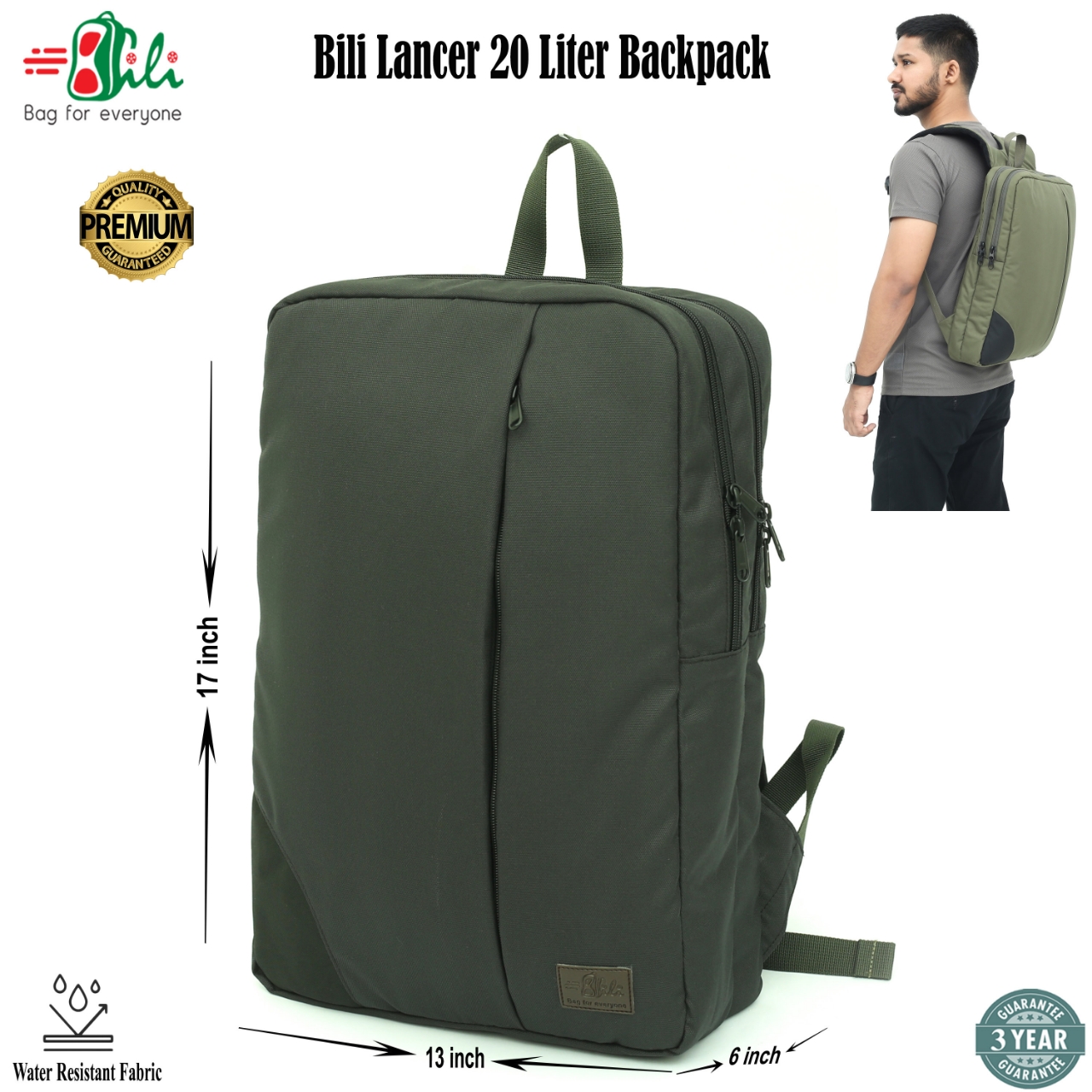 Picture of Bili Lancer 20 Liter Backpack & Laptop Bag