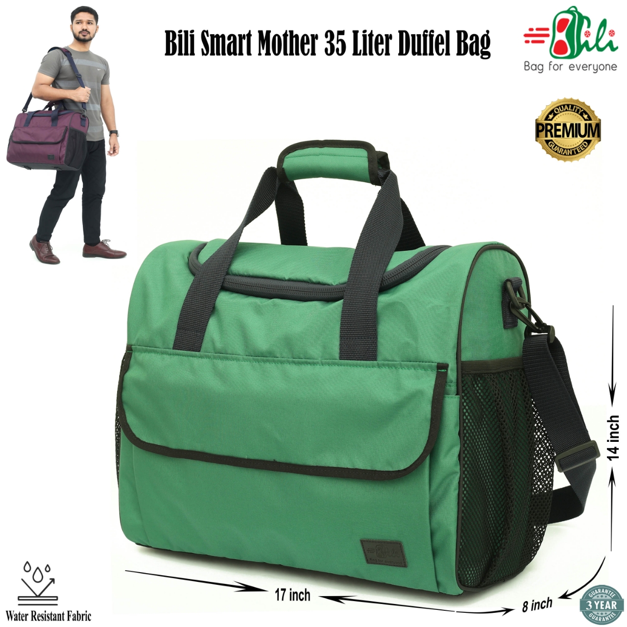 Picture of Bili Online Premium Dustproof Scratchproof Waterproof Duffel  - 30 Liter
