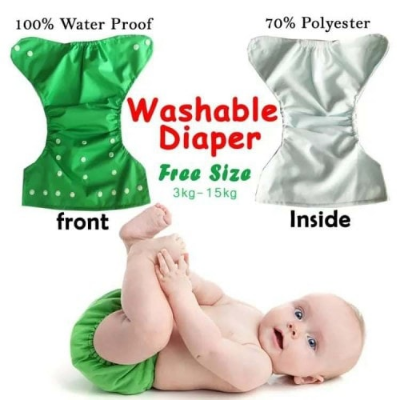 Buy Adjustable Reusable Washable baby Cloth Diaper With (1 Diaper and 2 pad) at Best Price In Bangladesh