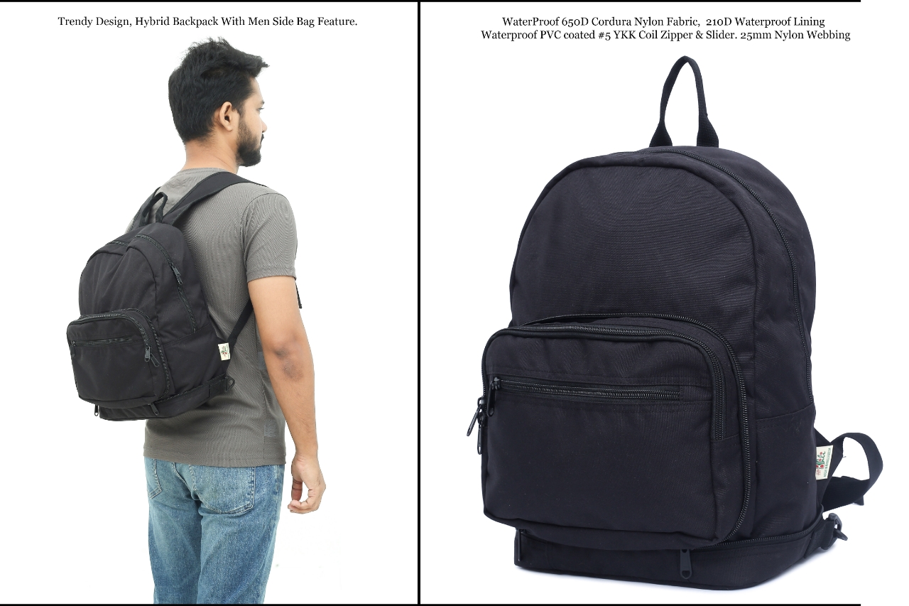 Picture of Bili Online Unique Backpack 18 Liter ( Backpack & Side Shoulder Bag)-Waterproof Backpack-School Bag-College Bag-Office Bag-Backpack-Laptop Bag-Biker Backpack-Premium Backpack