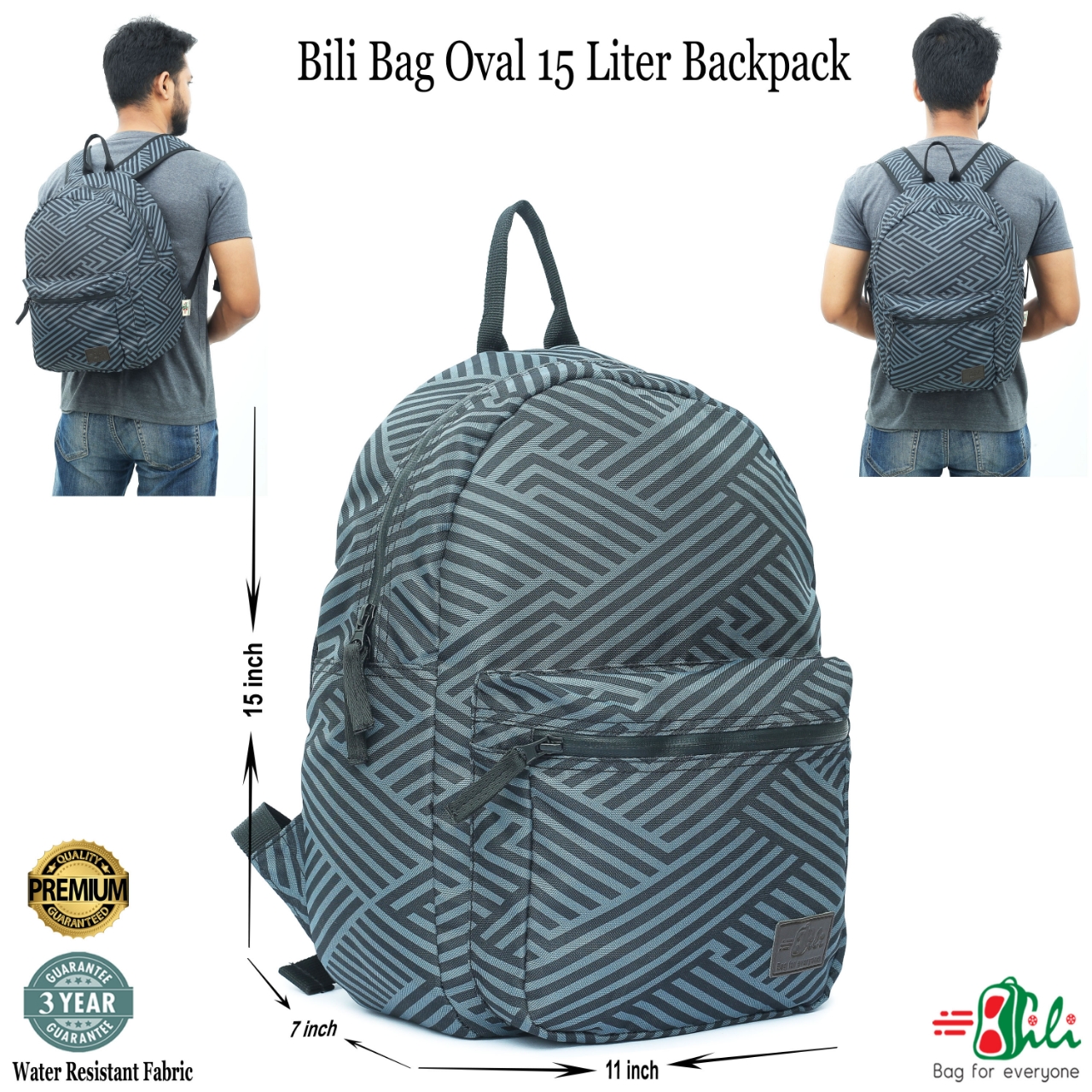 Picture of Bili Online Bag Oval 15 Liter Backpack-Waterproof Backpack-School Bag-College Bag-Office Bag-Backpack-Laptop Bag-Biker Backpack-Cyclist Backpack - Backpack