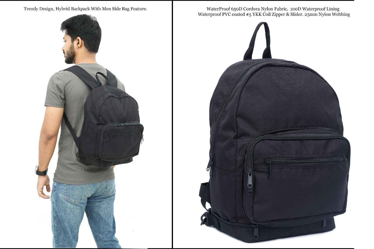 Picture of Bili Online Unique Backpack 18 Liter ( Backpack & Side Shoulder Bag)-Waterproof Backpack-School Bag-College Bag-Office Bag-Backpack-Laptop Bag-Biker Backpack-Premium Backpack