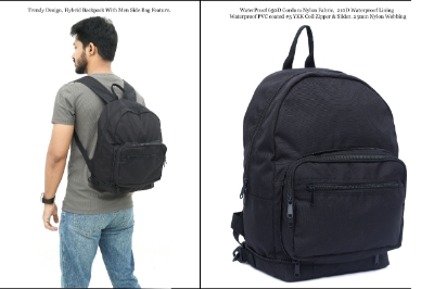 Picture of Bili Online Unique Backpack 18 Liter ( Backpack & Side Shoulder Bag)-Waterproof Backpack-School Bag-College Bag-Office Bag-Backpack-Laptop Bag-Biker Backpack-Premium Backpack