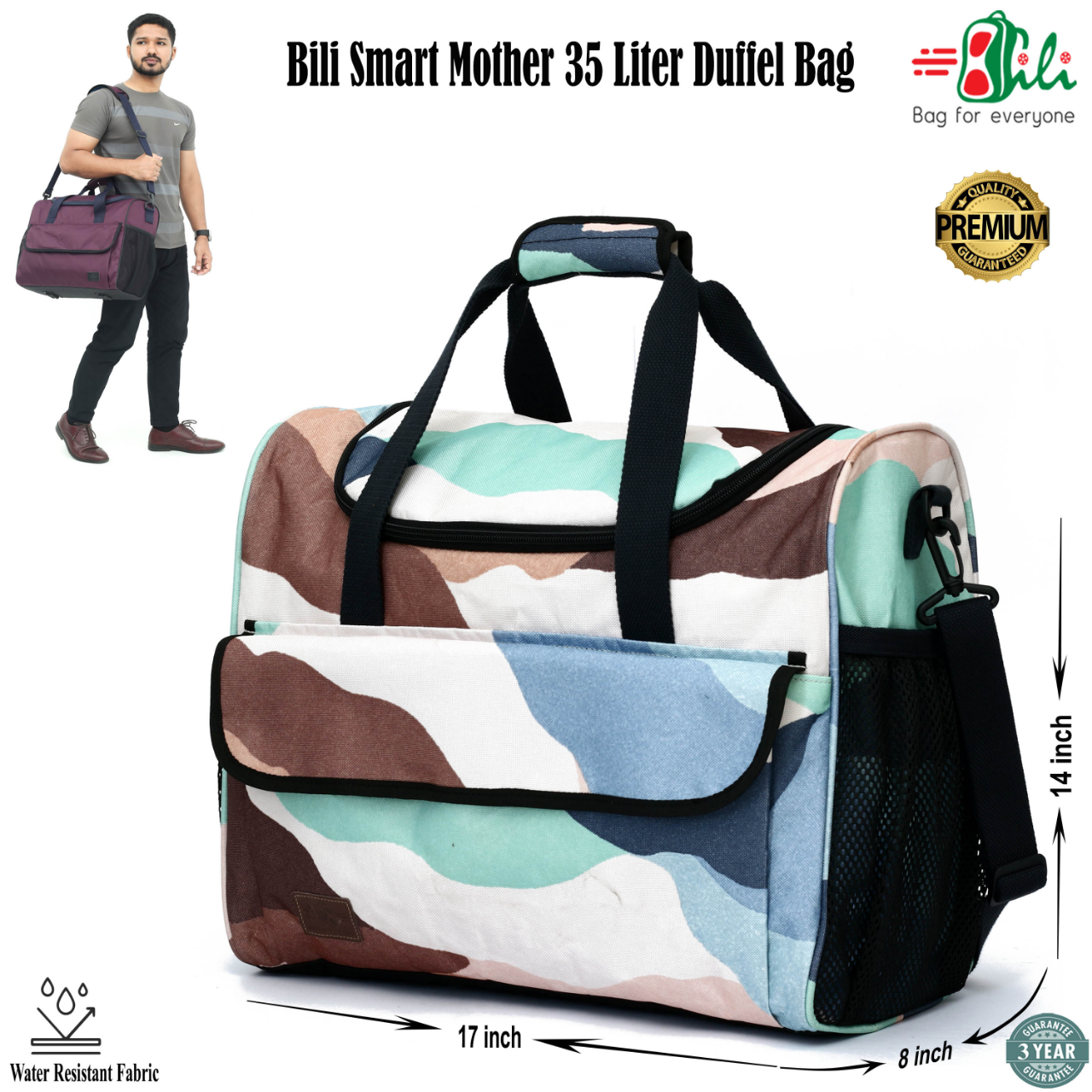 Picture of Bili Online Premium Dustproof Scratchproof Waterproof Duffel  - 30 Liter