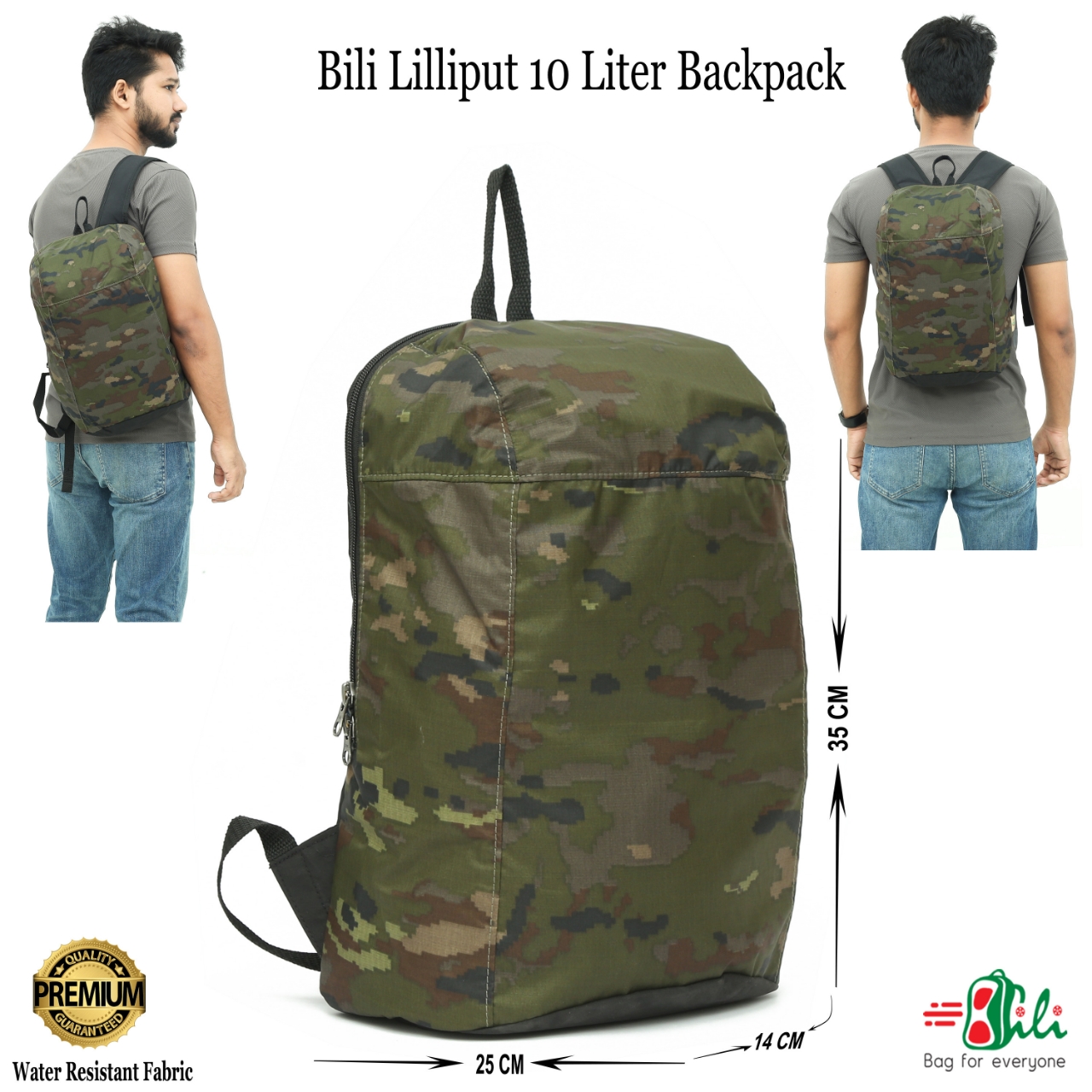 Picture of Bili Online Lilliput 10-Liter Daypack - Waterproof Backpack for School, College, Office, Laptop, Biking, Cycling, etc.