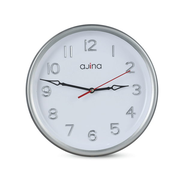 Buy Tune Wall Clock With Digit Round Silver Red Hand Online	