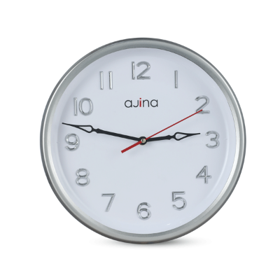 Buy Tune Wall Clock With Digit Round Silver Red Hand Online	