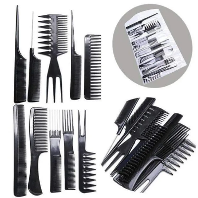 Buy Professional 10 Pcs/Set Hair Styling Comb Set Black Hairdressing Brush Specially Design For Hair Barbers Hair Salon - Hair Brush at Best Price In Bangladesh