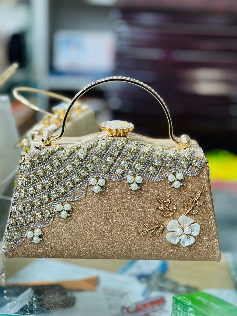 Picture of Stone Work Based Hand Purse For Bridal,Girls and Women