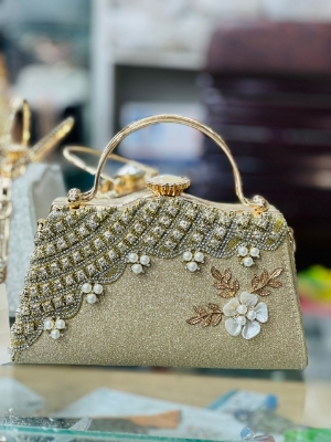 Picture of Stone Work Based Hand Purse For Bridal,Girls and Women