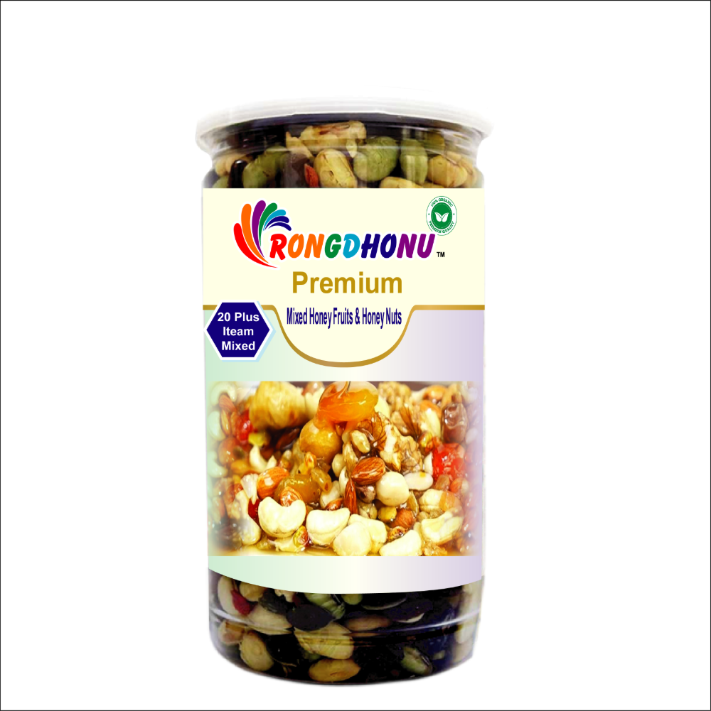 Buy Rongdhonu Premium Mixed Honey Fruits & Honey Nuts (মিশ্রিত মধুময় ফল এবং মধুময় বাদাম) -250gm Online at Best Price in Bangladesh