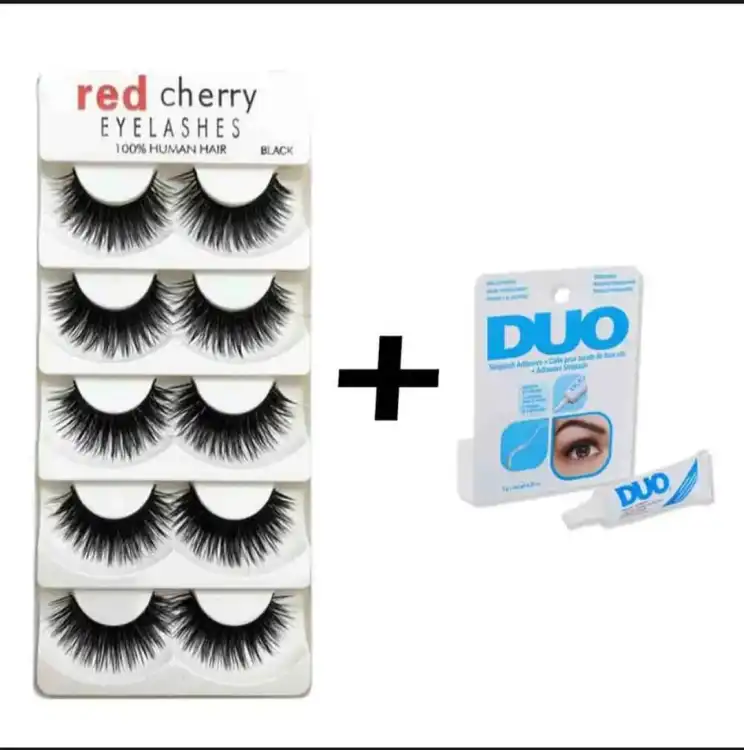 Buy False Eyelashes Natural Long Eye Lashes Extension Makeup Professional Faux Eyelash-5 Pair with Eyelash Glue  at Best Price In Bangladesh