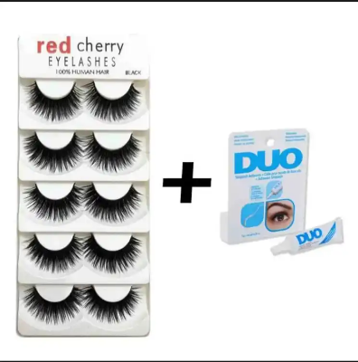Buy False Eyelashes Natural Long Eye Lashes Extension Makeup Professional Faux Eyelash-5 Pair with Eyelash Glue  at Best Price In Bangladesh