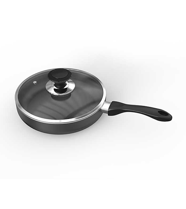 Buy TPR NS Glamour Fry Pan with Lid (Ash) -30 CM Online
