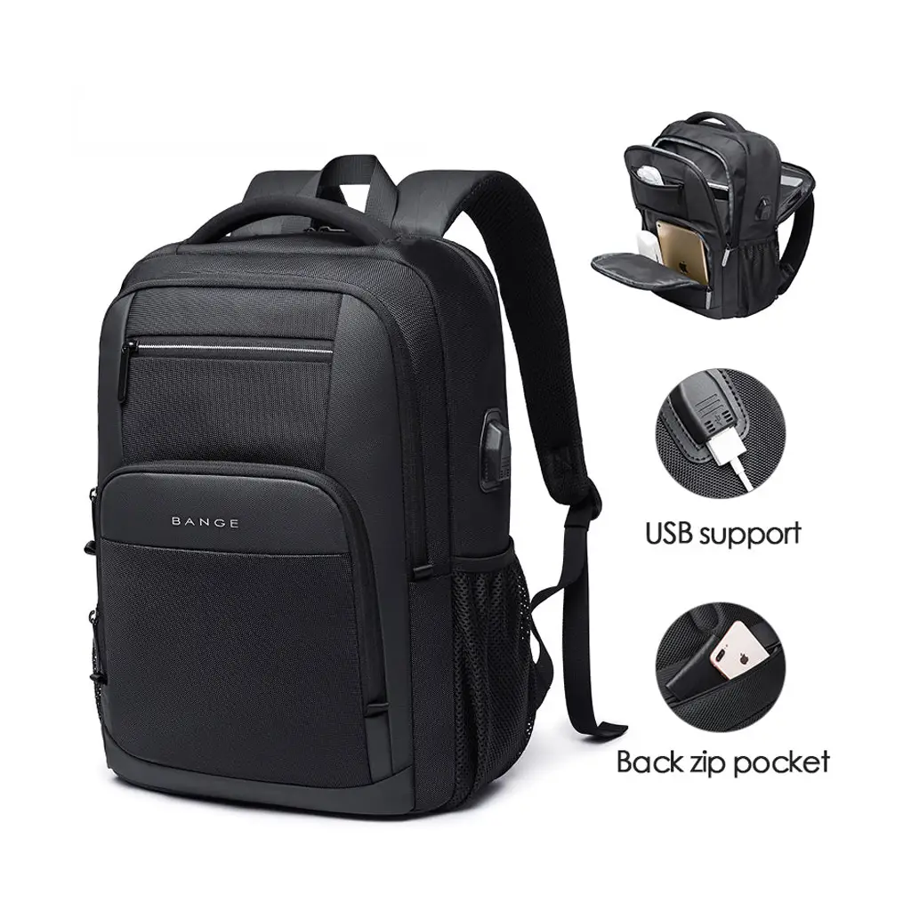 Picture of BANGE 1921 Large Capacity 15.6-inch Laptop Backpack (Black)