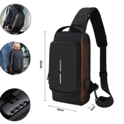 Picture of Shoulder Bags For Men Waterproof Usb Charging Man Crossbody Bags Anti-Theft Sports Travel Messenger Bags Fashion Men Chest Bags - Cross Body Bag