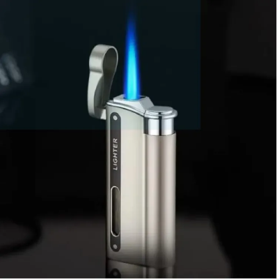 Picture of New 1300c Jet Torch Lighter Turbo Metal Visible Gas Window Windproof Inflatable Cigarette Cigar Lighter Gadgets For Men