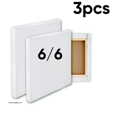 Picture of White Premium Canvas 6 X 6 Inch 3 Pcs combo pack 
