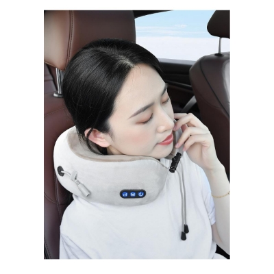 Picture of U-shaped Vibration Electric Rechargeable Massage pillow Electric Travel Massage Pillow U-Shaped Memory Foam Neck Massage