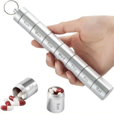 Picture of 7 Grids Pill Box 7 Days Weekly Pill Case Medicine Tablet Dispenser Organizer Splitters Storage Organizer Container Waterproof