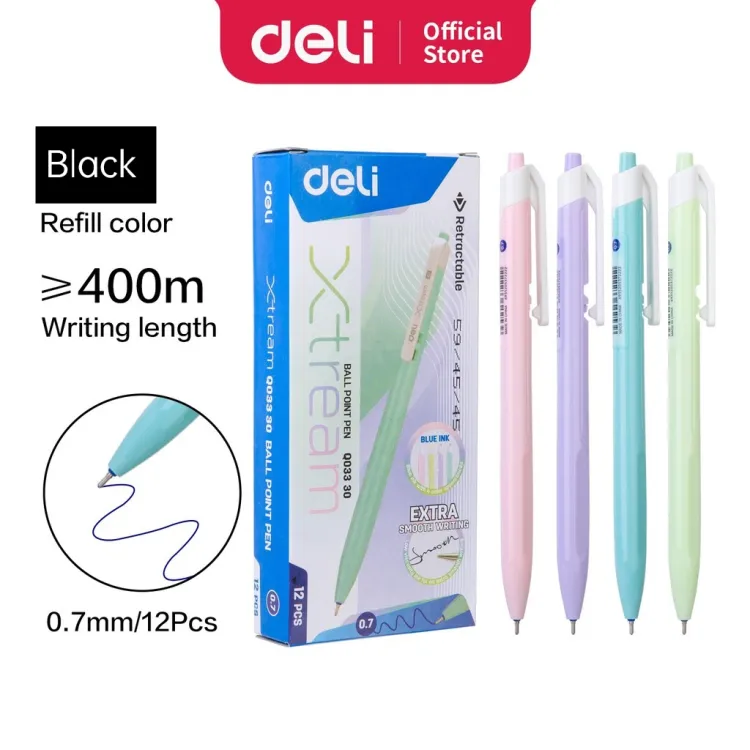 Picture of Deli Ball Point Pen Black Mini Tip 0.7Mm Q03330 12 Pes Box Pen 