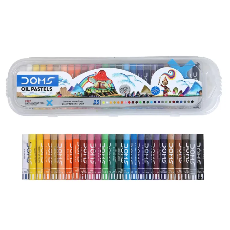 Picture of Doms Non-Toxic 9mm Oil Pastel Set in Plastic Case (25 Assorted Shades)