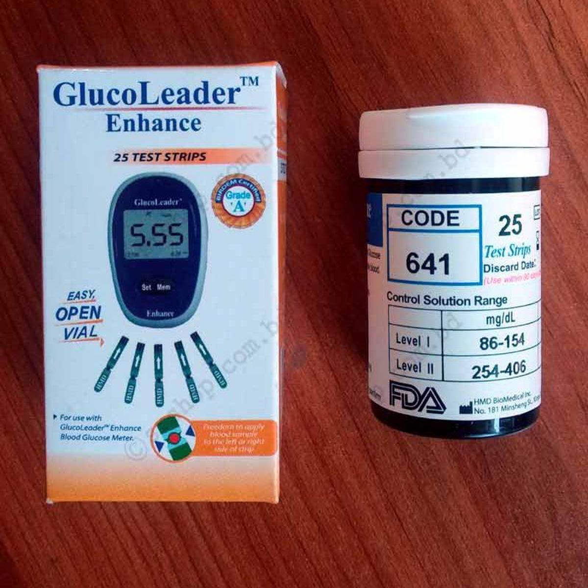 Picture of GlucoLeader Enhance BLUE Strips For Blood Glucose Monitor Test Strips
