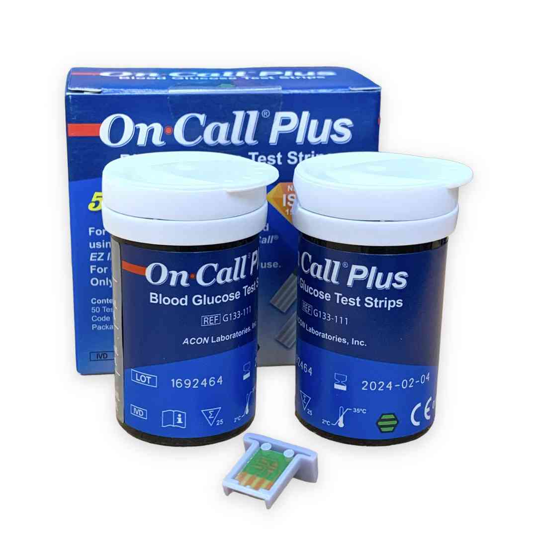 Picture of ON CALL PIUS Blood Glucose Test Strips 50 Pcs