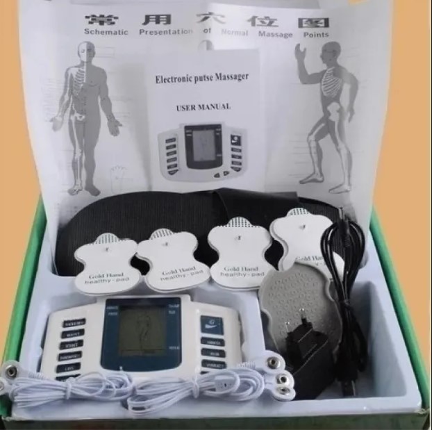 Picture of Multifunction Electrical Stimulator Full Body Relax Muscle Massager Pulse Tens Acupuncture Therapy with Slipper messager ( 2 Pear Electrode pads