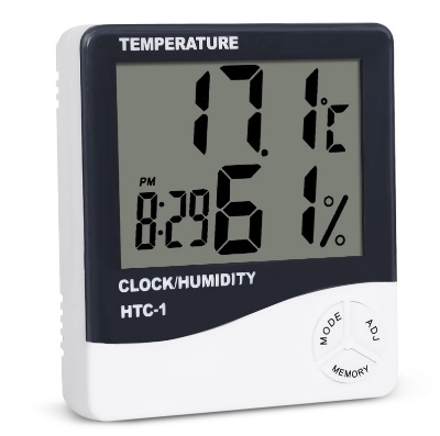 Picture of Htc-2 Digital Indoor/Outdoor Thermo-Hygrometer Temperature Humidity Meter With Time/Clock Home & Industrial Room Temperature - Thermometer