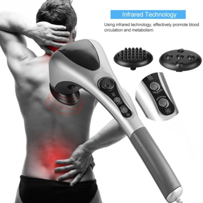 Picture of Handheld Back Massager Double Head Electric Full Body Massager Infrared Massage Hammer for Muscles Head Neck Shoulder Back Leg Foot