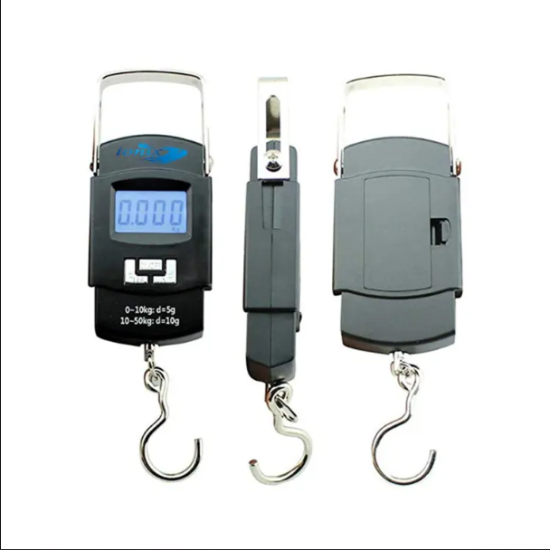 Picture of ওজন মেশিন ছিটকাটি লাগেজ ব্যাগ ওজন স্কেল ধুলাবালি ডিজিটাল ওজন মেশিন শুঁটপোকা ওজন মাপকাঠি পোর্টেবল ফিশিং হুক টাইপ ডিজিটাল led স্ক্রিন ওজন মাপার স্কেল 50 kg (কালো) - weight machine
