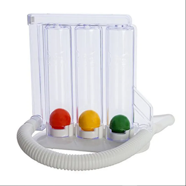 Picture of 3-Ball Deep Breathing Exerciser Lung Deep Breath Trainer Incentive Spirometer Spirometry Breath Measurement System