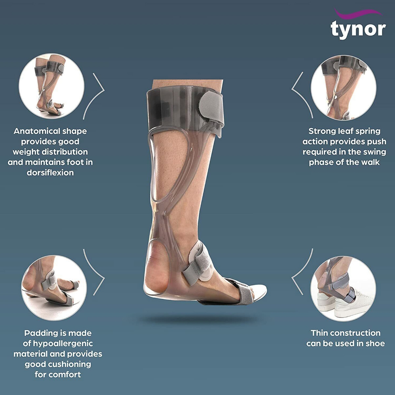 Picture of Tynor Foot Drop Splint(Foot Support, Perfect fitting,Customizable,Comfortable, Durable,Easy to use)