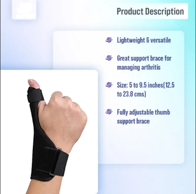 Picture of Thumb Brace Spica Splint Support - Neoprene Reversible Thumb Stabilizer for Pain, Sprains, Strains, Arthritis, Tendonitis, Carpal Tunnel & Trigger Thumb Immobilizer