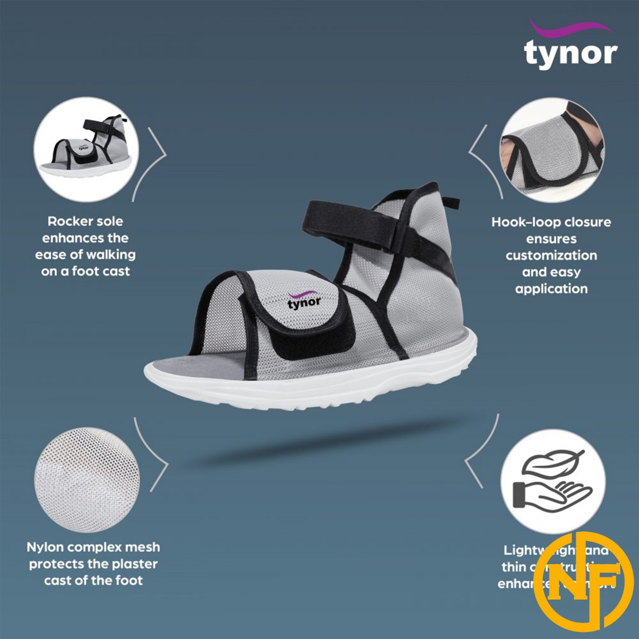 Picture of Tynor Cast Shoe Rocker Sole(Protection,Walking,Light weight)