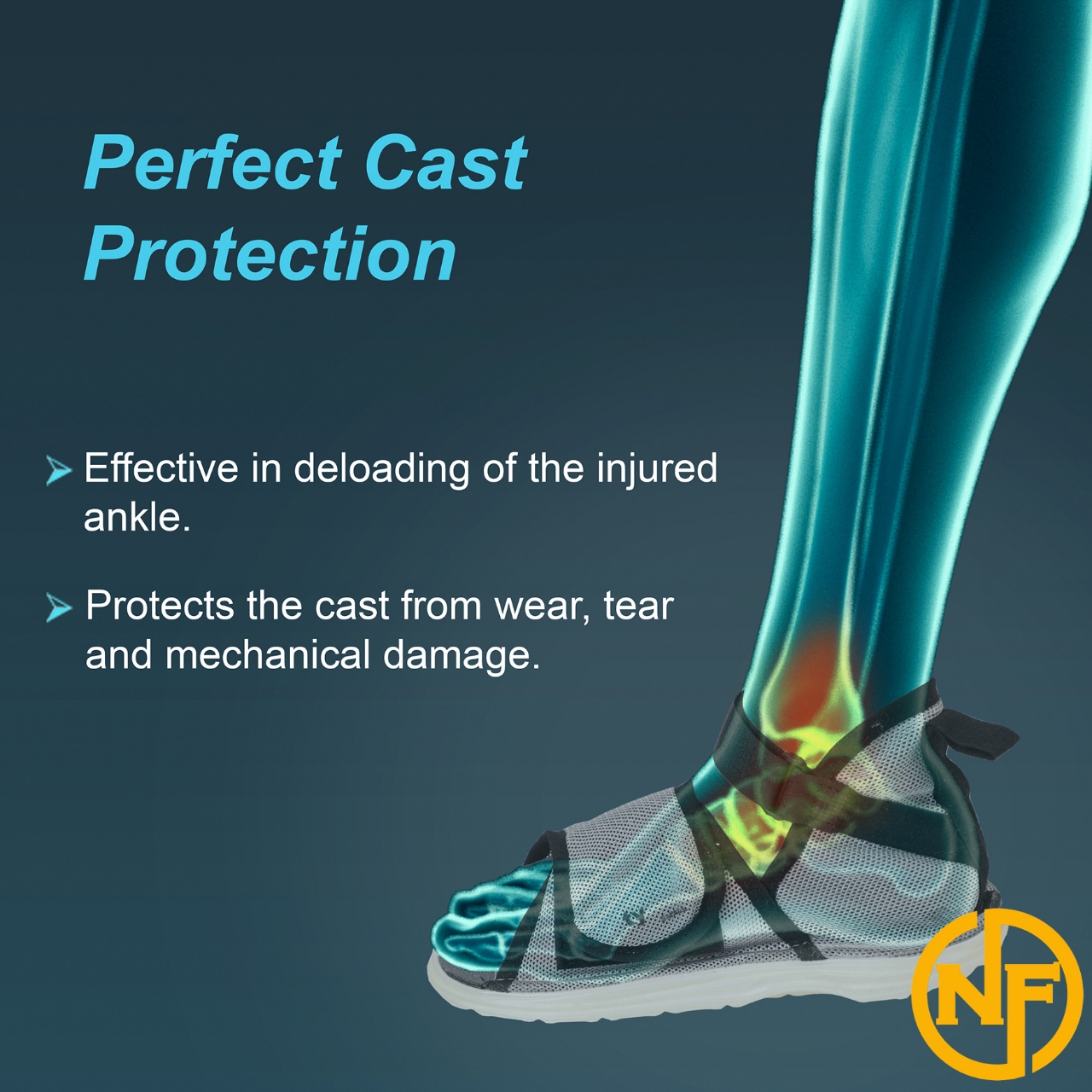 Picture of Tynor Cast Shoe Rocker Sole(Protection,Walking,Light weight)